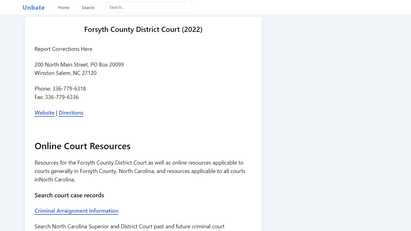 Forsyth County District Court (2022) - unbate.com